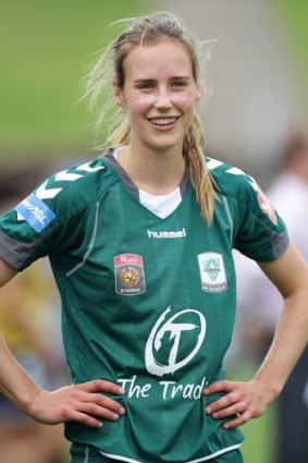 Ellyse Perry pictured playing for Canberra United.