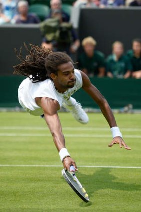 Dustin Brown threw everything he had at Hewitt.
