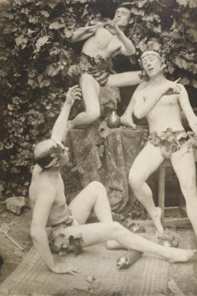 Edward Dyson, William Dyson (with pipe) and Percy Lindsay c.1899 by an unknown photographer.