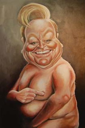 Winner bares alll ... Bert Newton's portrait takes out the Bald Archy Prize.