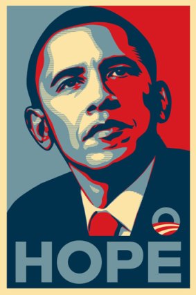 Barack Obama's election campaign poster, <i>Hope</i>, by Shepard Fairey.