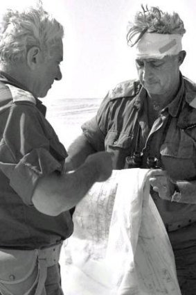 Warrior: Ariel Sharon (right) with Israeli chief of Southern Command Haim Bar-Lev  during the 1973 Yom Kippur War.