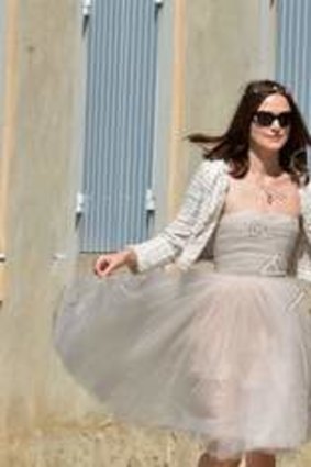 Here comes the bride … Keira Knightley in the wedding dress designed by Lagerfeld, May 2013.