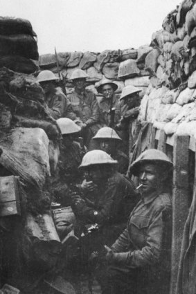 Diggers in the trenches at the battle of Fromelles.
