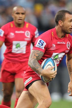 Pass mark: Quade Cooper ran the ball into contact but defended at fullback.