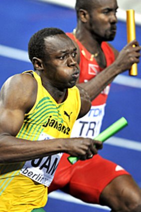 Usain Bolt competes at the World Championships in Berlin.