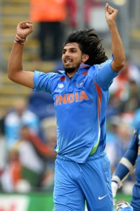 Battered: Ishant Sharma was smashed for 30 runs off one over.