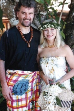 Bliss: Billy Connolly and Pamela Stephenson on their wedding day in Fiji in 1989.