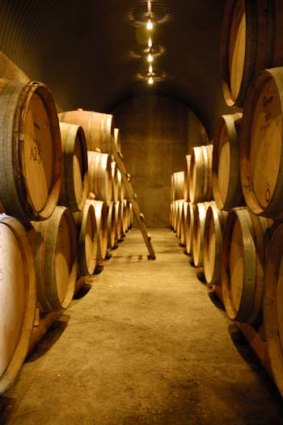 A look around the barrel cave is included in the Murdoch James "Grape to Glass" tour.