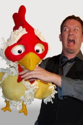 Chicken out: Hamish Fletcher and Frank, who star in Frank's Survival Guide to Freedom.