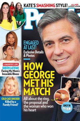 People reports that Clooney helped design the estimated seven-carat engagement ring.