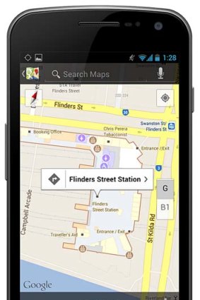 Google's indoor map of Flinders Street Station, Melbourne.