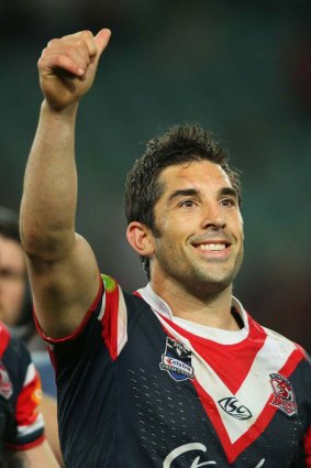 Happier days ... Braith Anasta said Roosters players haven't been affected by the Peter O'Sullivan saga.