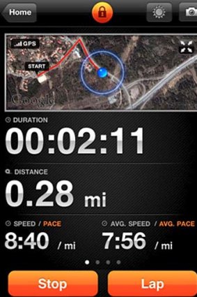 A screenshot of Sports Tracker for iPhone.