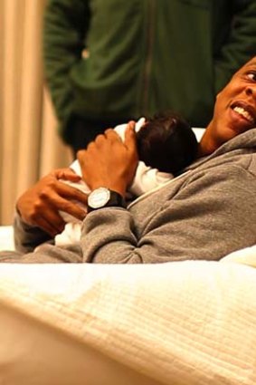 Proud dad ... Jay-Z with  Blue Ivy Carter.