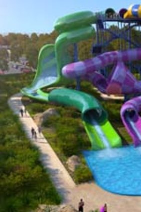 Pure and simple ... an artist's impression of several of the waterslides to be built.