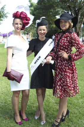From left: Jacinda Webster,  Aimee La Rocca - winner of Fashion on the Field - and Brittney McGlone.