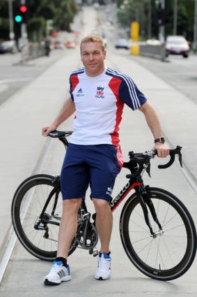 Rolling into town: Sir Chris Hoy, the most successful Olympic male cyclist ever, is competing in Melbourne.
