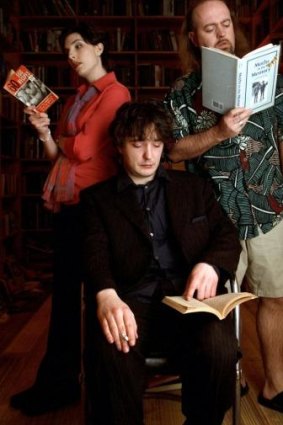 Dylan Moran, centre, with Tamsin Greig and Bill Bailey in <i>Black Books</i>.