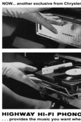 A Highway Hi-fi ad from the 1950s... today's in-car tech can be much flashier