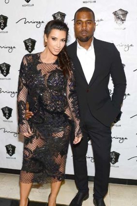 Revealing and concealing: Kim Kardashian and Kanye West.