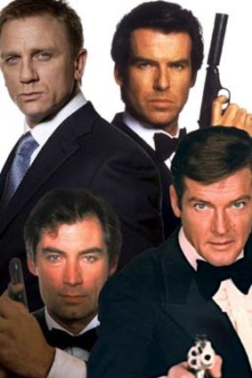 The many faces of James Bond.