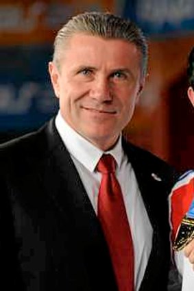 Gotcha: Lavillenie with former champion Sergei Bubka after winning the pole vault of the European athletics indoor championships on March 6, 2011.