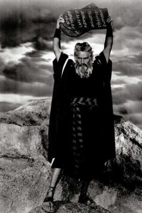 Charlton Heston as Moses in <i>The Ten Commandments</i>.