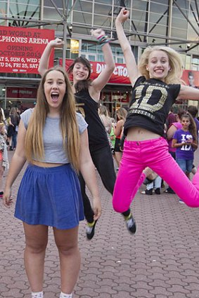 One Direction fans outside the Allphones Arena, where tonight's concert is taking place.