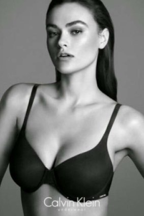 An ad for Calvin Klein featuring size 10 model Myla Dalbesio - the company has been asked how 'plus sized' Dalbesio really is.
