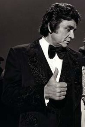 Rosanne Cash with her father Johnny during one of his TV specials in 1978.