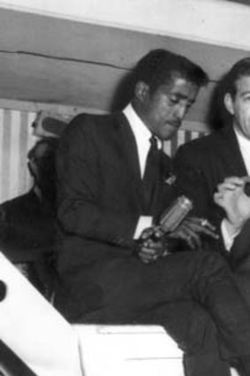 Those were the days ... Norm Erskine, a famous crooner in the area during the '50s and '60s, with Sammy Davis jnr.