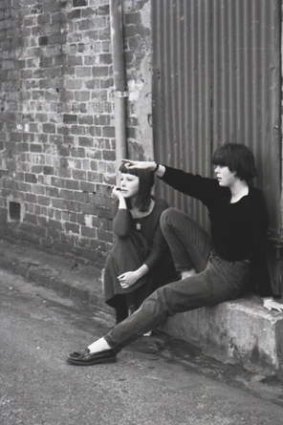 Kate Forster as a student in Prahran with friend Kyra.