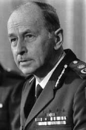 A 1987 picture of Victorian Police Chief Commissioner Mick Miller.