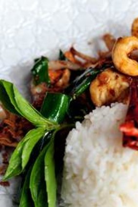 Wok-fried chicken breast.