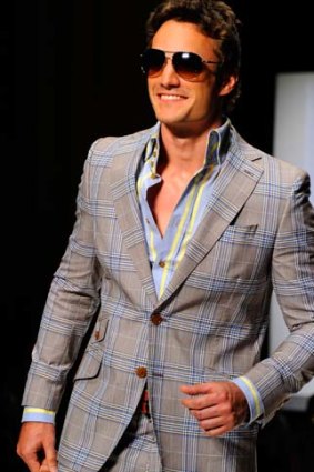 Evans walks the runway at the Dressed To Kilt in New York last year.