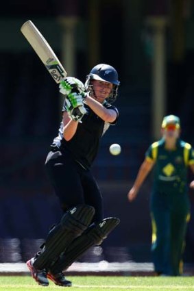 Amy Satterthwaite in action for New Zealand.