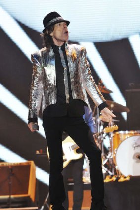 Sir Mick Jagger of The Rolling Stones performing during their 50th anniversary tour in London.