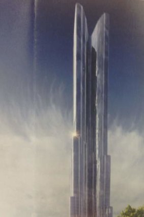 An artists' impression of the Elenberg Fraser designed $350 million mega-tower proposed for 250 La Trobe Street by Malaysian developer UEM Sunrise.