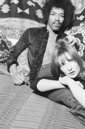 Met in London: American singer and guitarist Jimi Hendrix with girlfriend Kathy Etchingham in his Mayfair flat in January 1969.