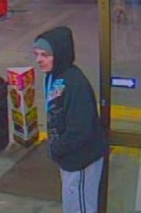 The first offender is described as Caucasian in appearance, thin build wearing a dark blue hoodie, light grey tracksuit pants and white sneakers.