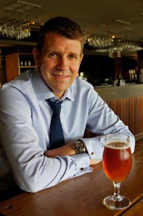 Money man ... NSW Treasurer Mike Baird likes to have a beer close to home.