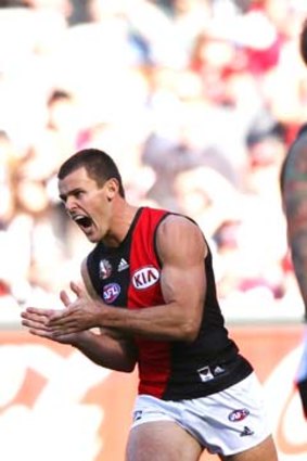 Brent Stanton after booting a goal during Essendon's stunning opening.