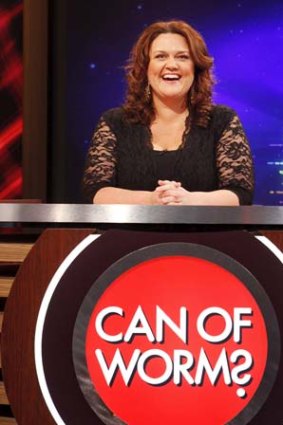 Chrissie Swan hosts Network Ten chat-show <i>Can of Worms</i>.