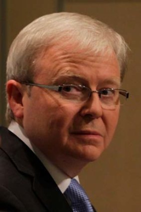 Kevin Rudd has been silent on the government's proposed pokie reforms.