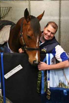 Trainer David Pfieffer with Atmospherical in her stable.