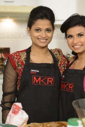 Death threats ... <i>My Kitchen Rules</i> contestants Jessie Khan, left, and Biswa Kamila.