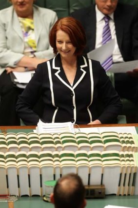 Transformational agenda ... Julia Gillard fields questions yesterday.