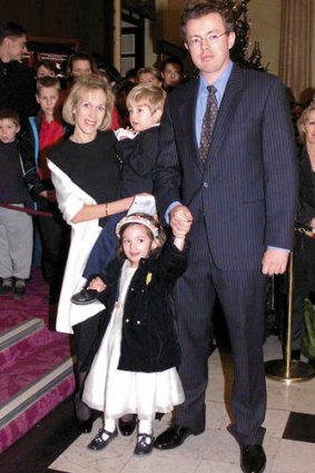 Tragedy in Belgravia … Eva and Hans with two of their four children in 2000. The children were taken in by an aunt in 2008.