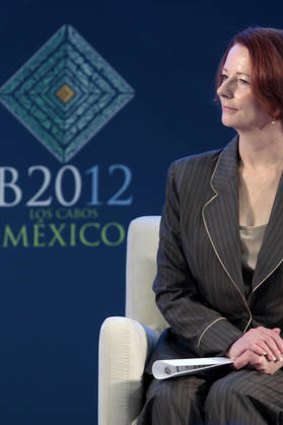 In the hot seat: Prime Minister Julia Gillard has been on the lecture trail in Mexico.